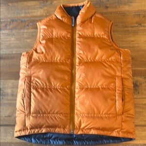 REI Kids Orange and Navy Reversible Down Puffer Vest